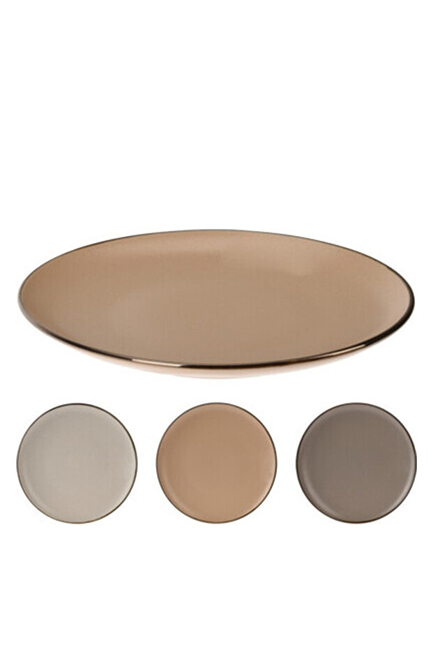 Parlak Şerit Detaylı Pasta Tabağı - 1