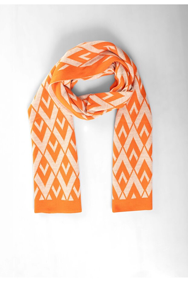 وشاح تريكو منقوش على شكل V - 3