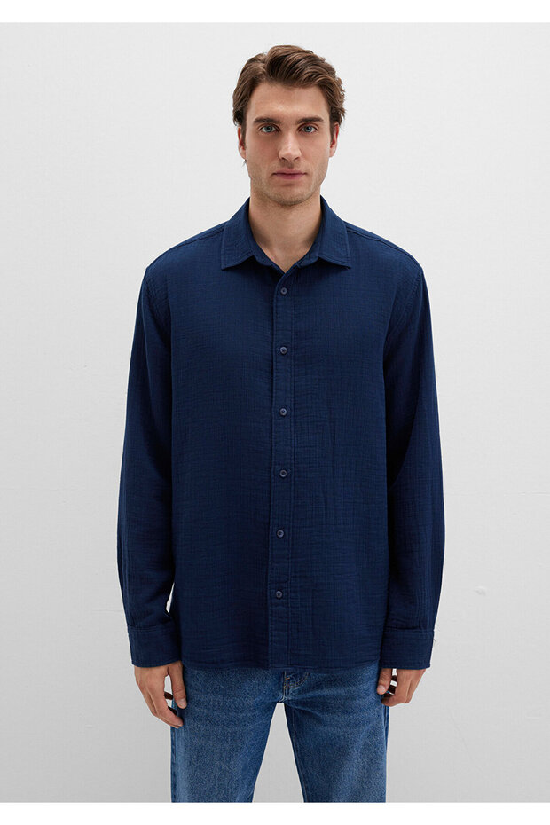 Lacivert Gömlek Regular Fit / Normal Kesim 0211518-80872 - 4