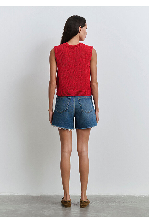 Millie 90lar Koyu Mavi Jean Şort 1458989751 - 6