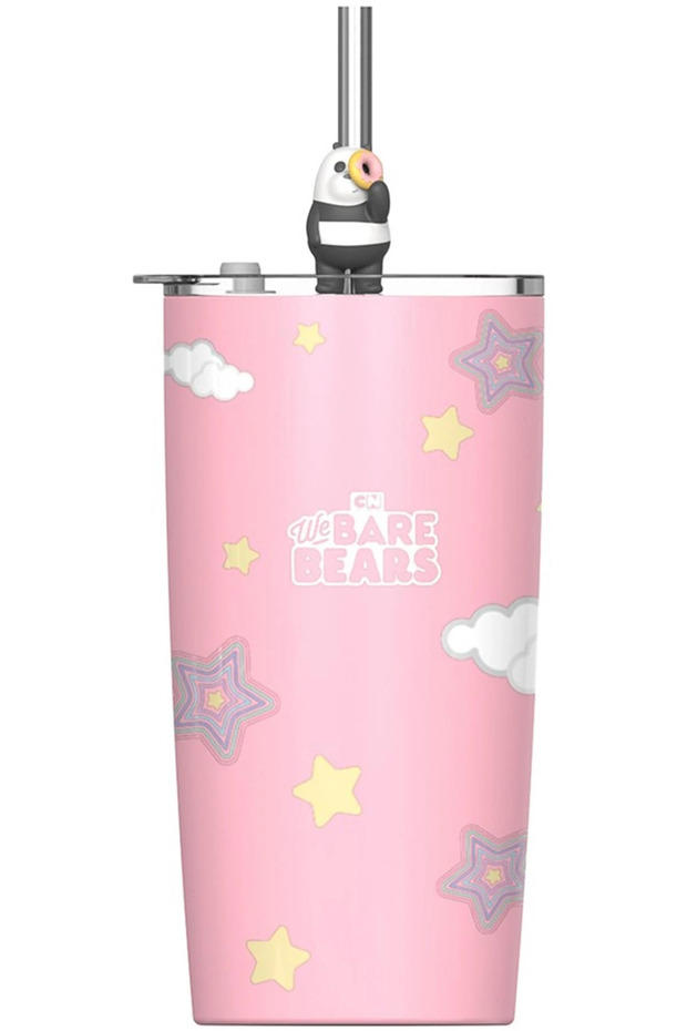 We Bare Bears Lisanslı Pipetli Termos (530ml) - Panda - 2
