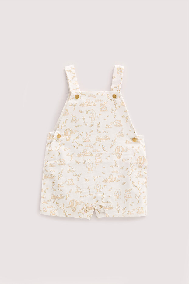 100% Cotton Jumpsuit - Toile De Jouy / Beige
