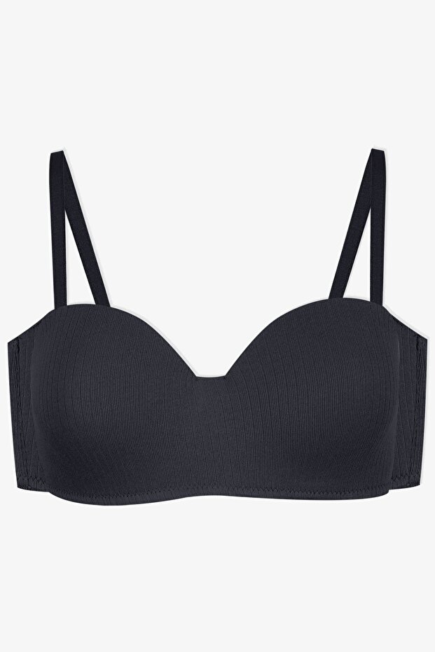 Women's Unpadded Cotton Ribbed Strapless Bra