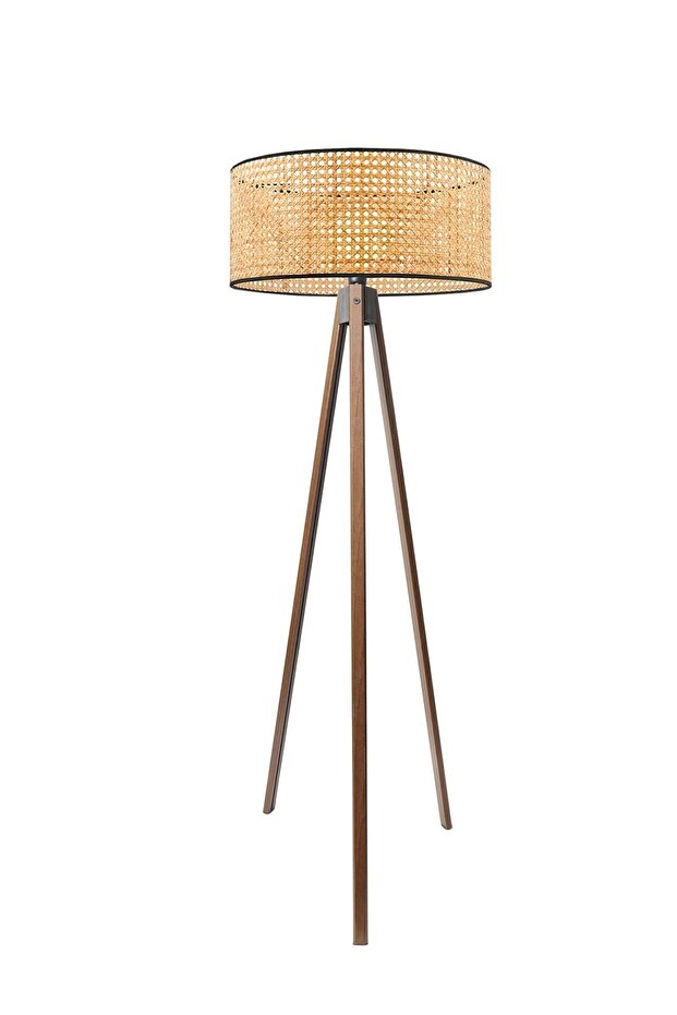Orijinal Hazeran Rattan Ahşap Ayak Tripod Exclusive Lambader Ayd-3682 - 2