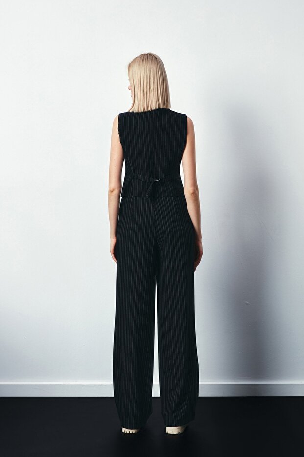 Düğmeli Yelek - SİYAH - 5