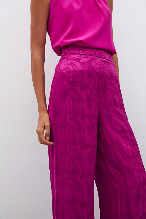 Jacquard-Freizeithose - Fuchsia - 6
