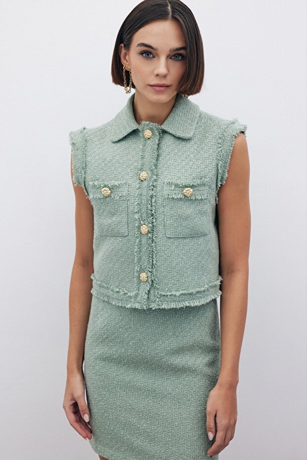 Simli Tüvit Yelek - MİNT - 6