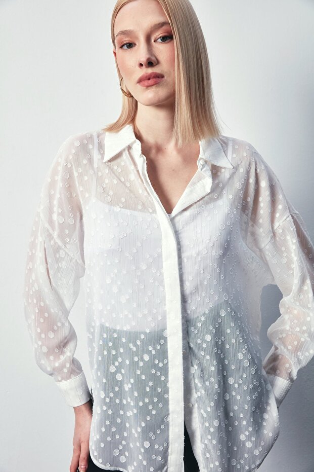 قميص طويل منقوش - إكرو - 1