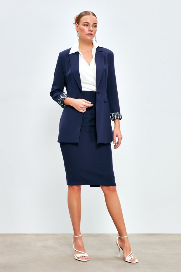 Gerader Bleistiftrock - dunkelblau