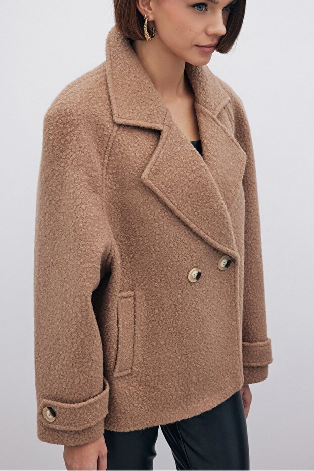 Buklet Kısa Kaban - Camel - 6