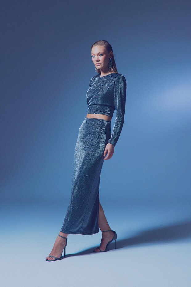 Simli Midi Etek - Antrasit - 5