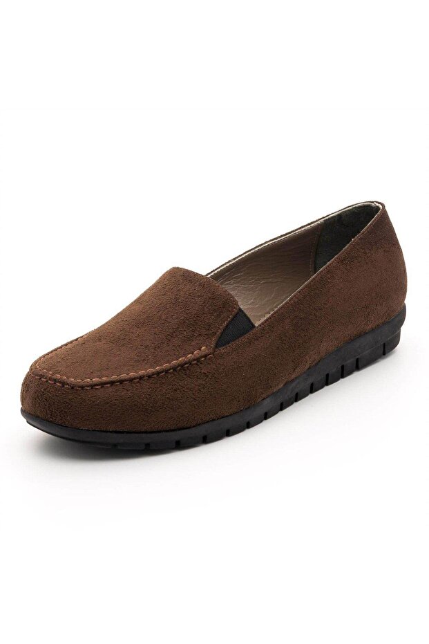 200591 Brown Suede Large Size Women's Shoes