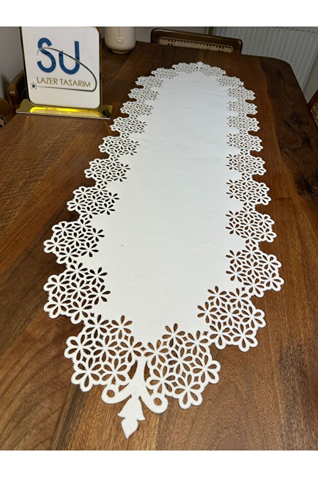 White Stylish Designed Runner - 1