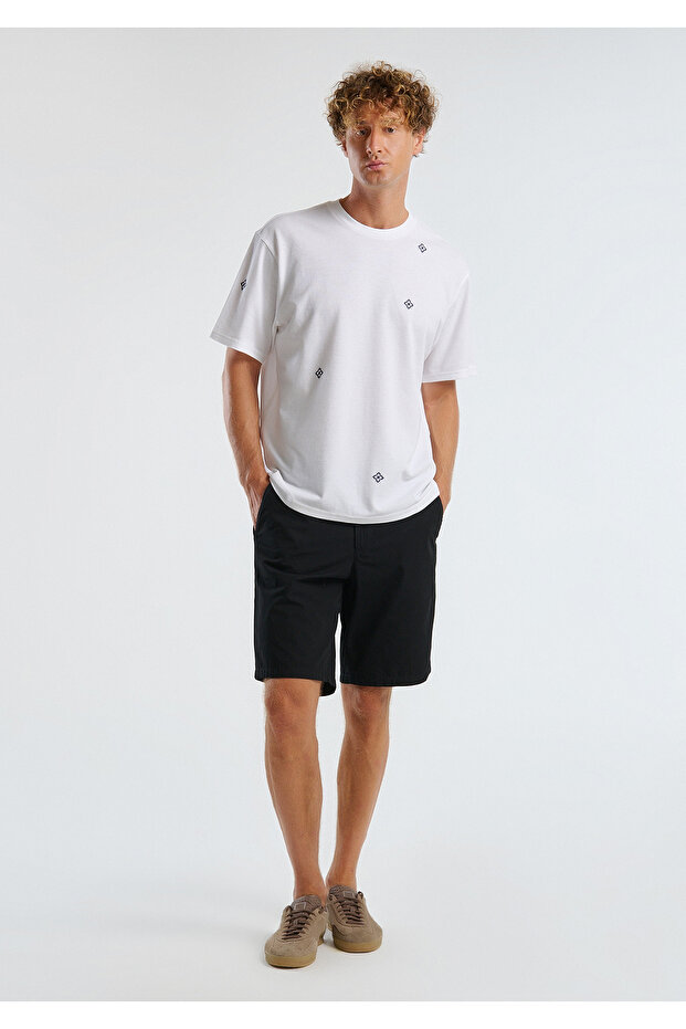 Men's Black 100% Cotton Parachute Fabric Bermuda Shorts