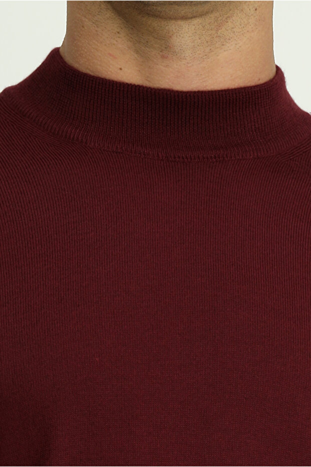 سترة تريكو أساسية محبوكة من الصوف بقصة عادية وياقة نصف دائرية - 6