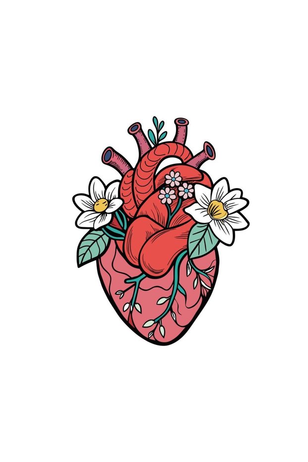 Floral Heart Car, Motorcycle, Helmet, Laptop, Glass Sticker 16X12 cm