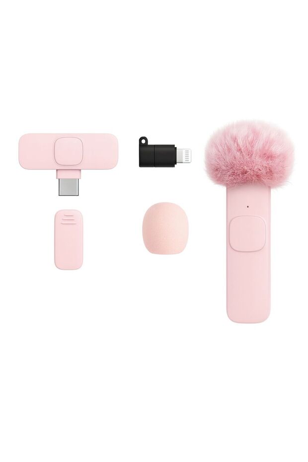 Pembe Kablosuz Yaka Mikrofonu (TEKLİ) – Tak Çalıştır, Ios Iphone Uyumlu, 6-8 Saat Kullanım (1 ADET) - 3