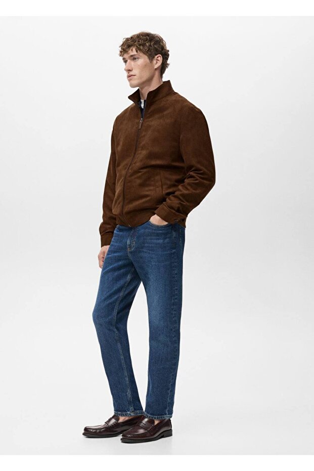 Suede Leather Look Jacket - 6