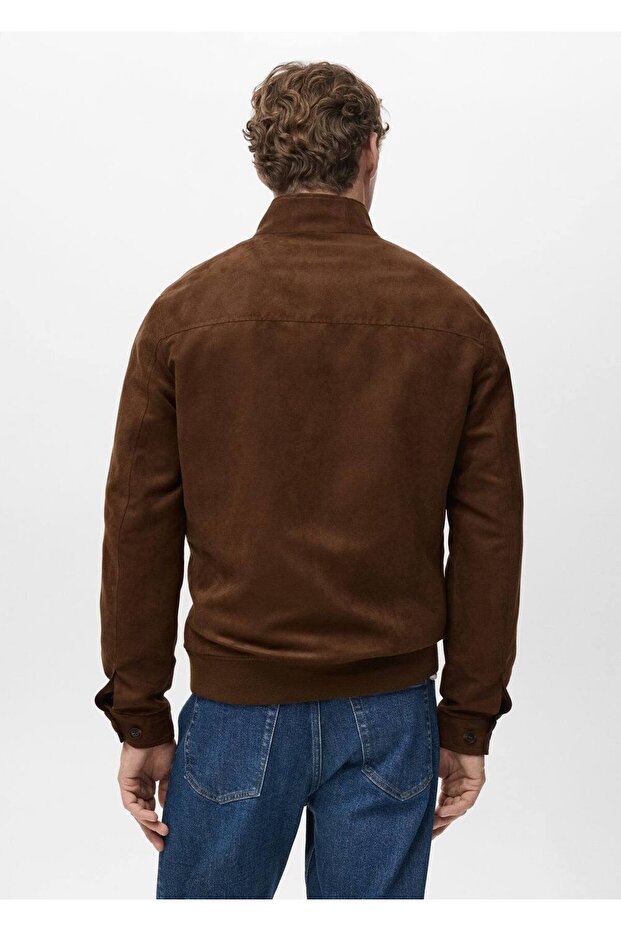 Suede Leather Look Jacket - 4