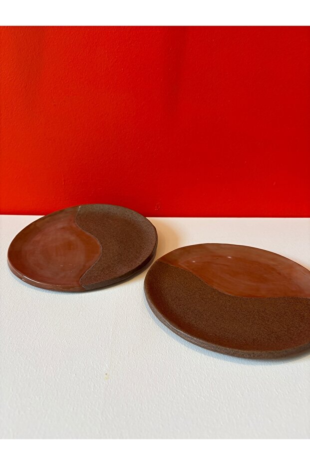 El Yapımı Seramik Aperitif Sunum Tabağı - Adet - 2