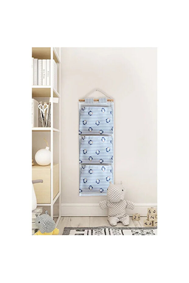 منظم تعليق ثلاثي منقوش على شكل بطريق مقاس 55x20 - 5