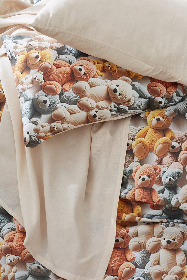 Baby & Kids Duvet Cover Set with Teddy Bear Cotton