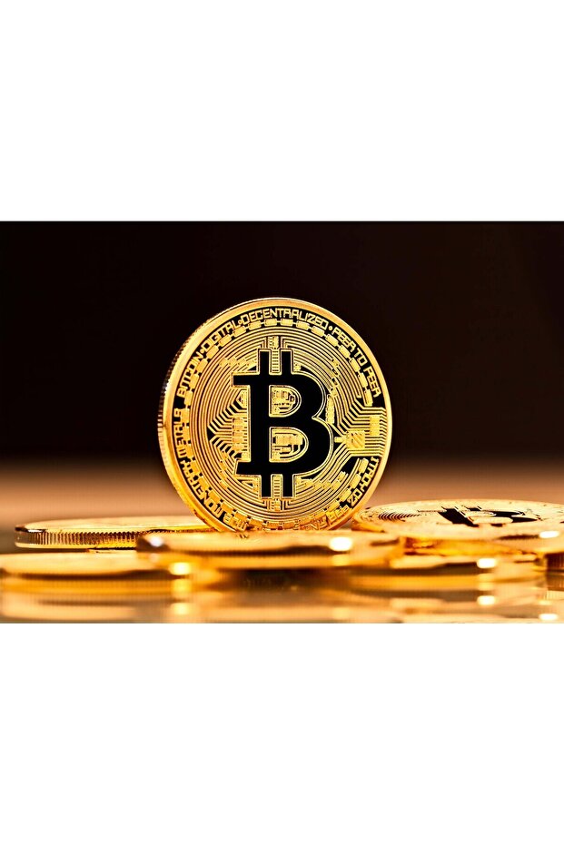 غطاء حائط بنمط بيتكوين ذهبي - 3