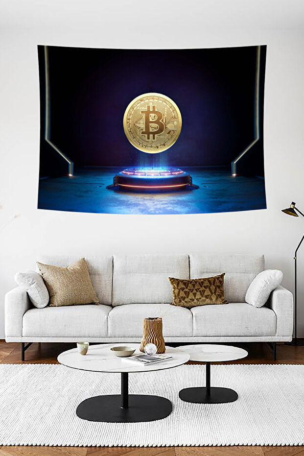 خلفية جدارية بنمط بيتكوين المستقبلية - 5