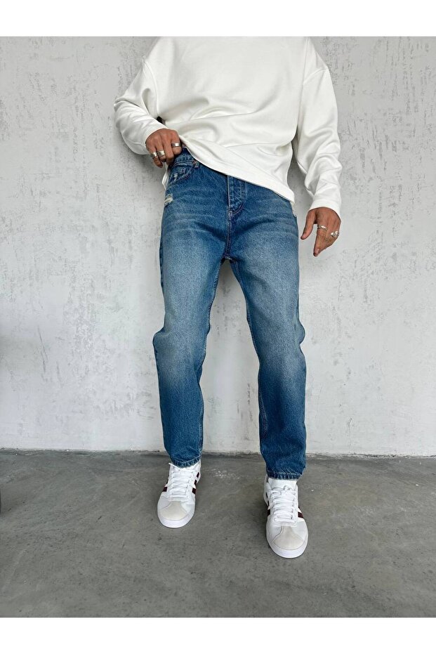 Men's Boyfriend High-Waist Ankle-Length Jeans