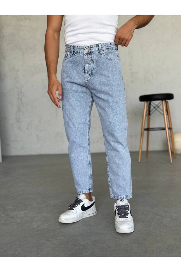 Men's Boyfriend High-Waist Ankle-Length Jeans