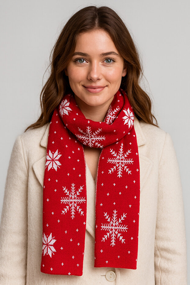 Yılbaşı Temalı Triko Atkı - 1