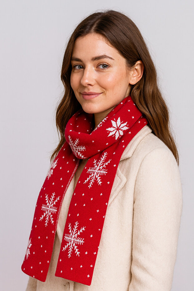 Yılbaşı Temalı Triko Atkı - 2