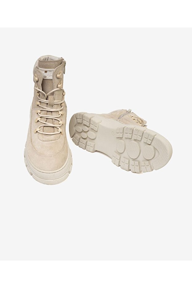 Kadın Bej Hakiki Deri Termo Taban Casual Bot 3K2SB31121 - 6