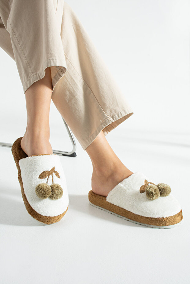 Taba Kiraz Kışlık Kadın Terlik - 2