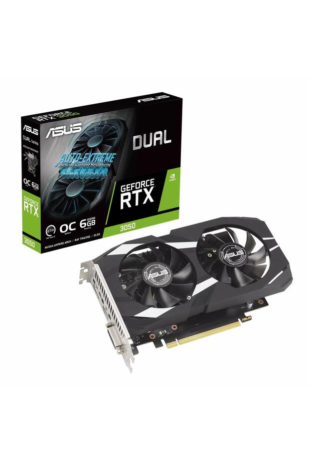 DUAL-RTX3050-O6G 6GB Geforce RTX3050 GDDR6 96bit HDMI DVI/DP 16x Ekran Kartı - 1
