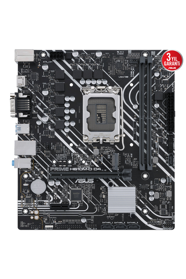 PRIME H610M-D D4 H610 DDR4 Vga GLan mATX HD DP M2 USB3.2 COM 1700p Anakart - 2