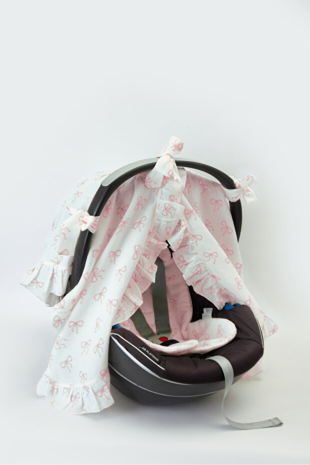 100% Cotton Stroller Set - Ribbon / Pink - 2