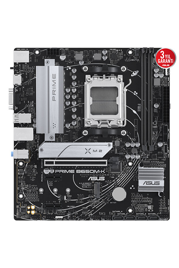 PRIME B650M-K B650 DDR5 Vga GLan 2.5G mATX HD DP M2 RGB TYPE-C AM5 AMD Anakart - 2