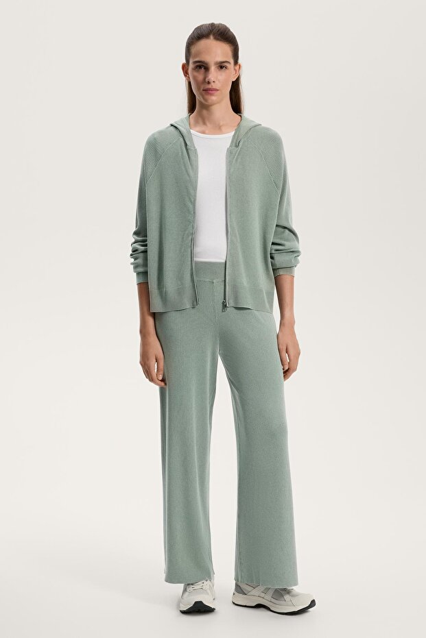 Kapüşonlu triko ceket - 2