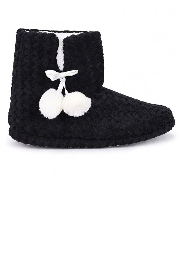 Kadın RP-Zigzag Panduf Düz Taban Kışlık Ev Ayakkabısı - 1