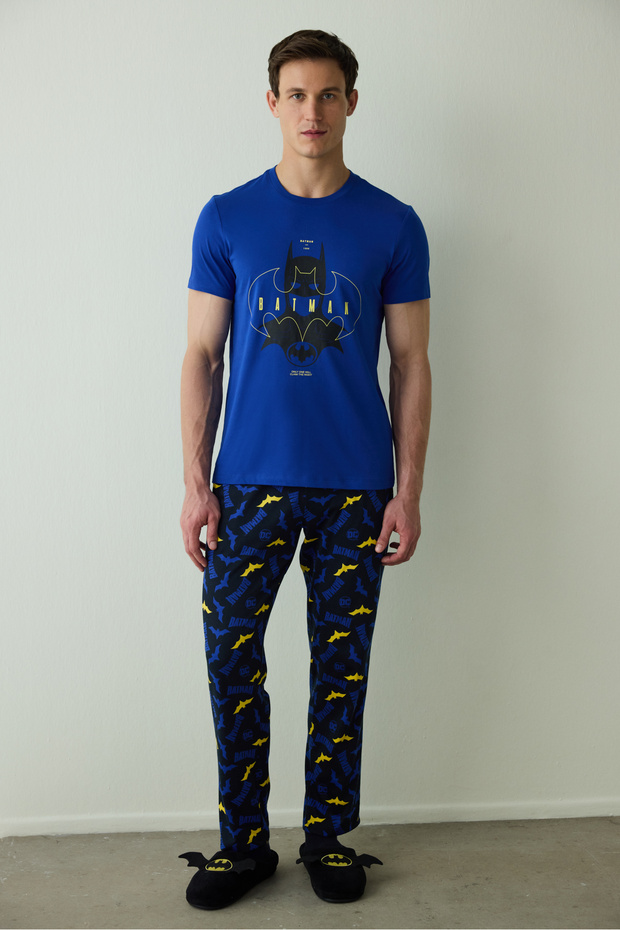 Erkek Batman Sloganlı Pijama Takımı - 1