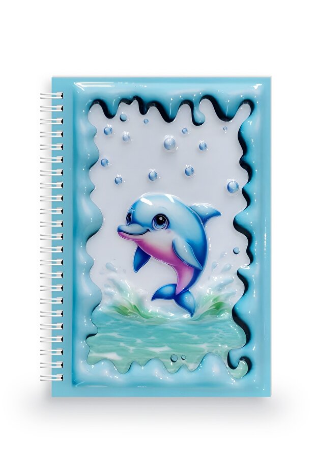 Sevimli Dolphin 3 Boyutlu Spiralli Defter - 3