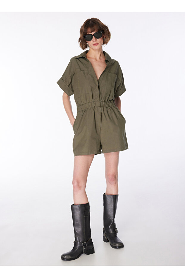 Haki Kadın Basic Tulum LONDA - 4