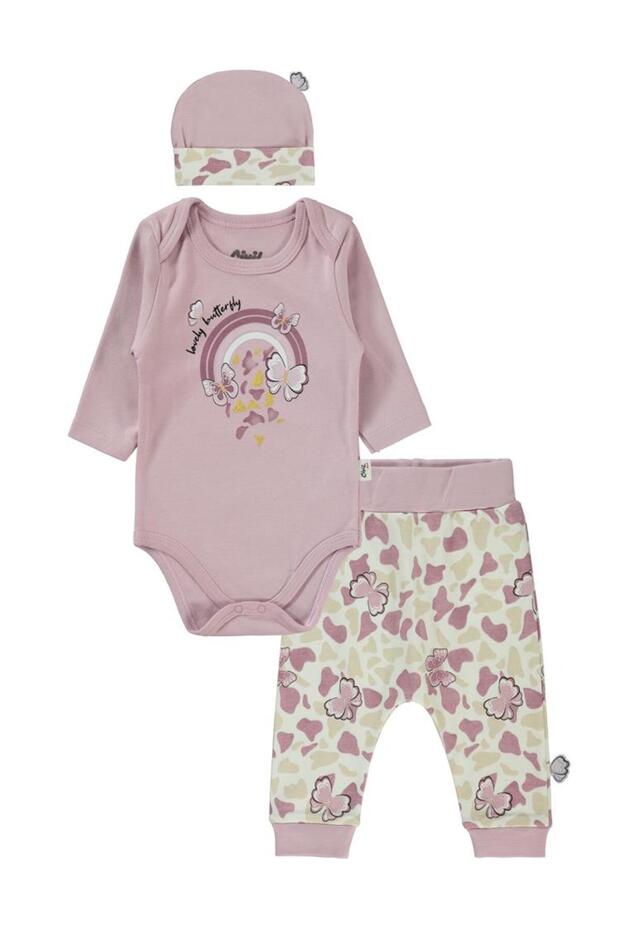 Butterfly Printed 3-Piece Set 6-18 - Lilac
