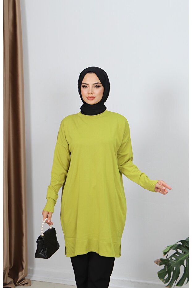Yırtmaçlı Merserize Tunik - 5
