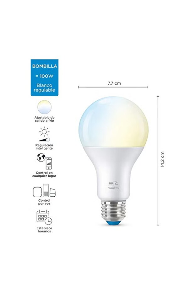 Smart LED Bulb A67 E27, 100W, Tunable White (2700K-6500K), Wi-Fi And Bluetooth, Works with Alexa - 3