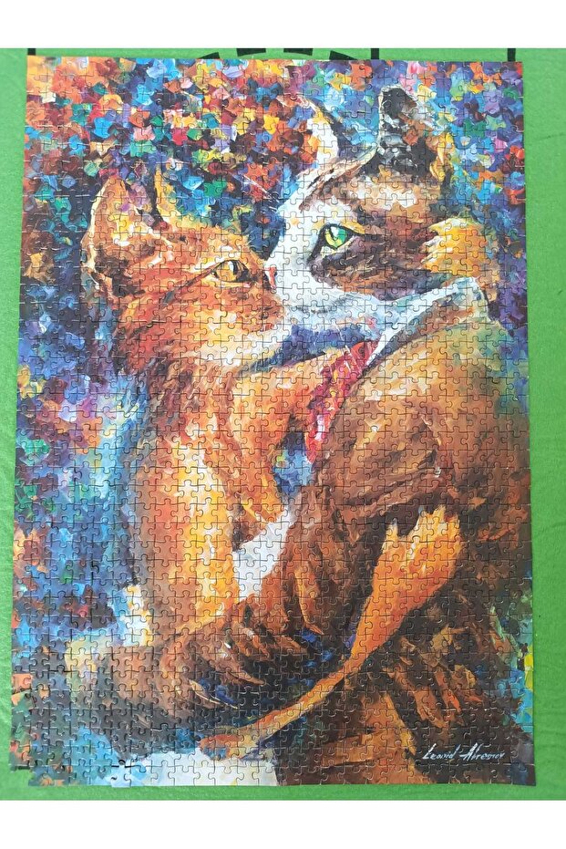 Aşık Kedilerin Dansı 1.000 parçalı tamamlanmış Puzzle Tablo - 3