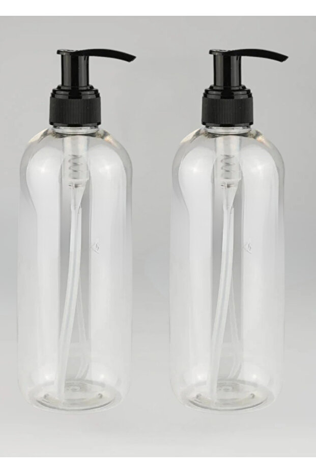 Set of 2 Multipurpose Empty Mica Long Bottle Plastic Pet Bottle Liquid Soap Dispenser Pump Bottle 2X400Cc