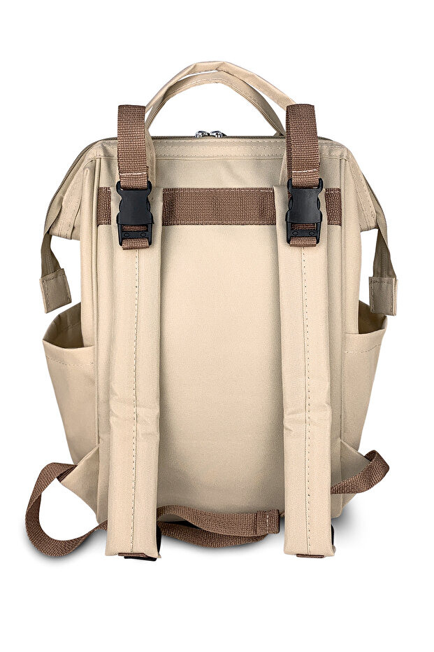 Star Anne Bebek Bakım Sırt Çantası Hediye Termos Çanta - Bej - 3