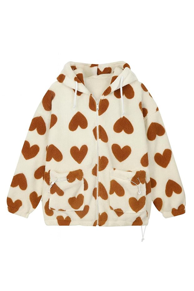 Heart Plush Coat - Tile